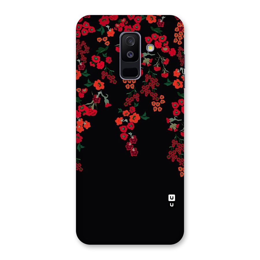 Red Floral Pattern Back Case for Galaxy A6 Plus
