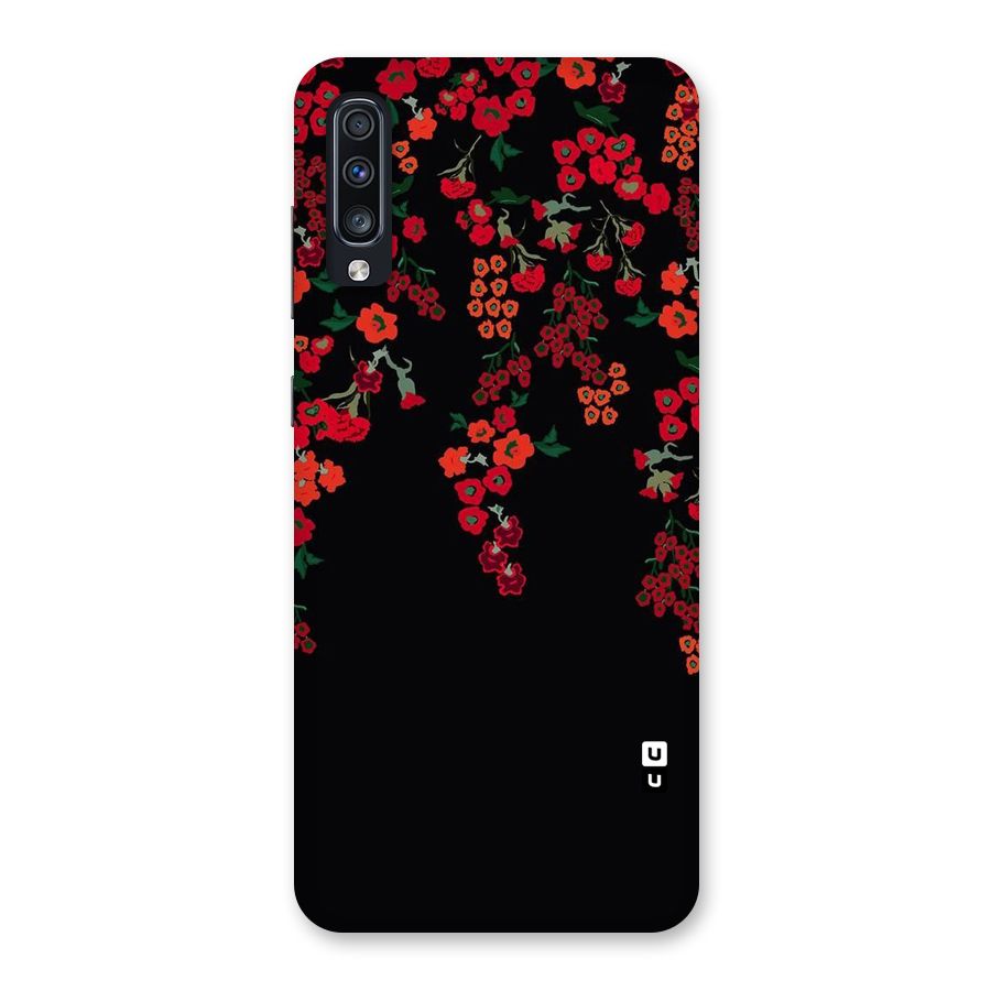 Red Floral Pattern Back Case for Galaxy A70s