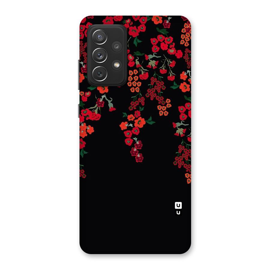 Red Floral Pattern Back Case for Galaxy A72