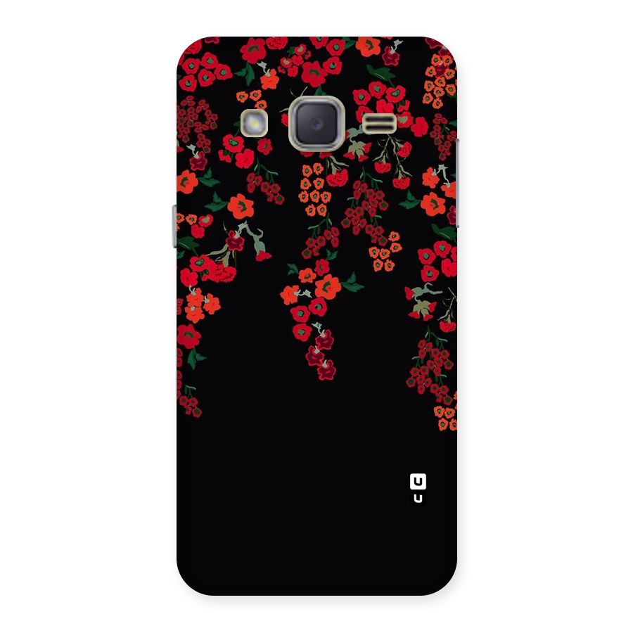 Red Floral Pattern Back Case for Galaxy J2