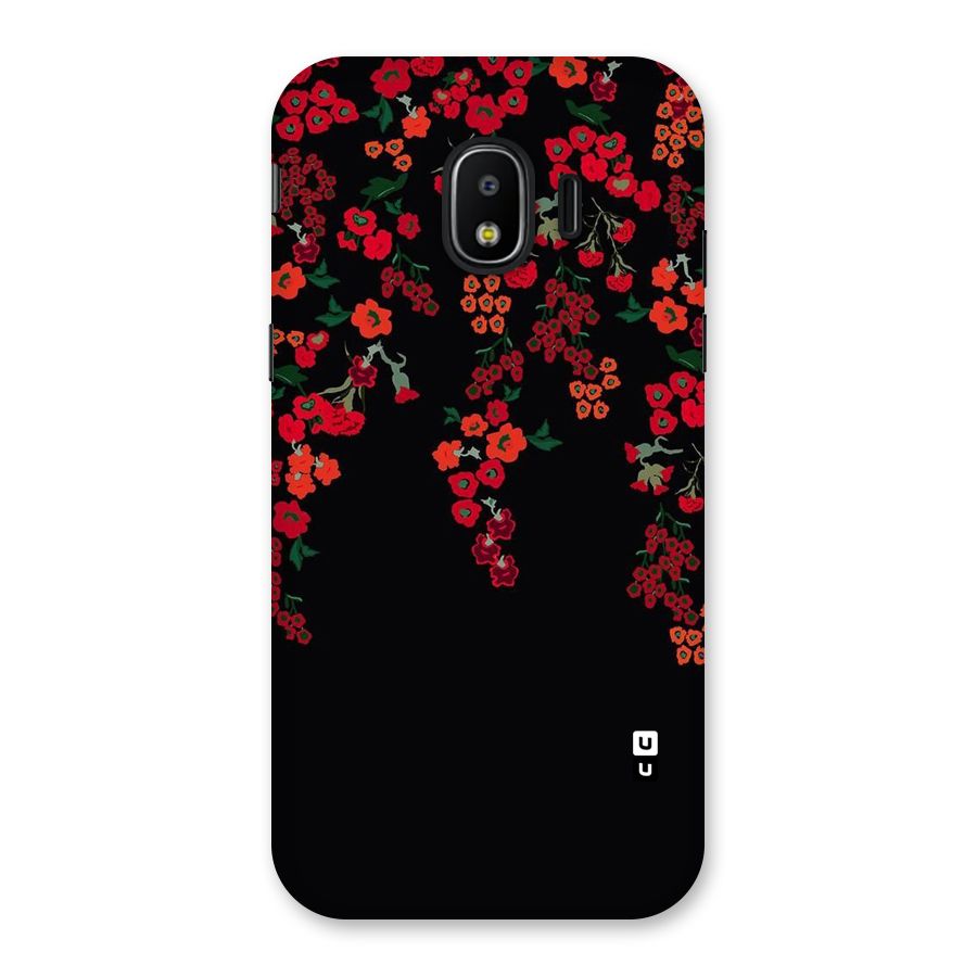 Red Floral Pattern Back Case for Galaxy J2 Pro 2018