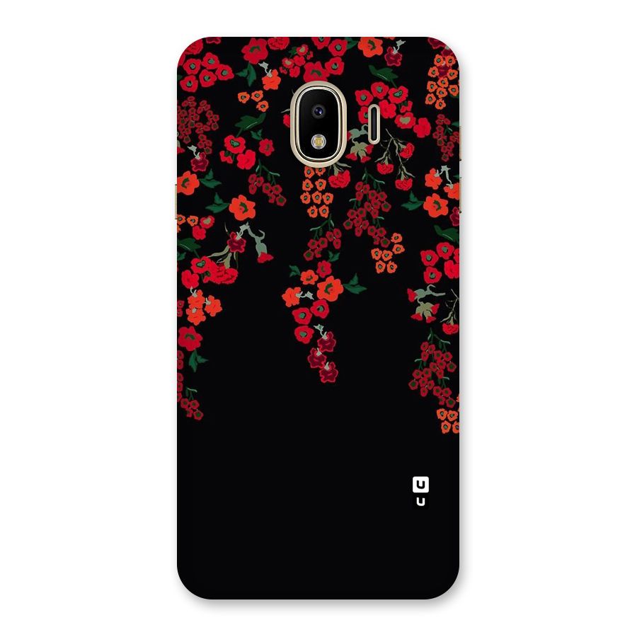 Red Floral Pattern Back Case for Galaxy J4