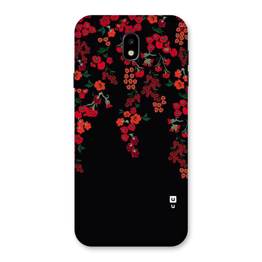 Red Floral Pattern Back Case for Galaxy J7 Pro