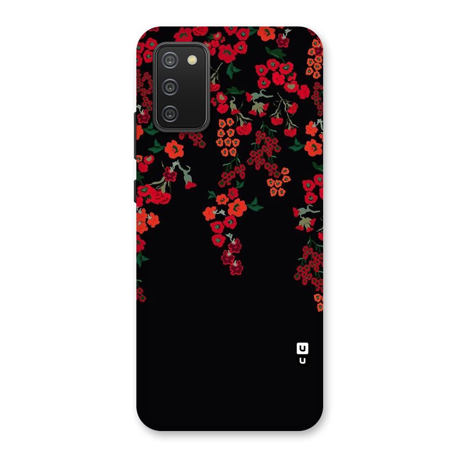Red Floral Pattern Back Case for Galaxy M02s