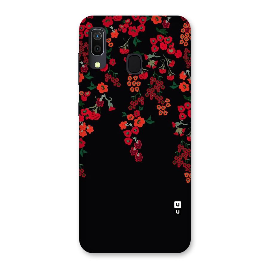 Red Floral Pattern Back Case for Galaxy M10s