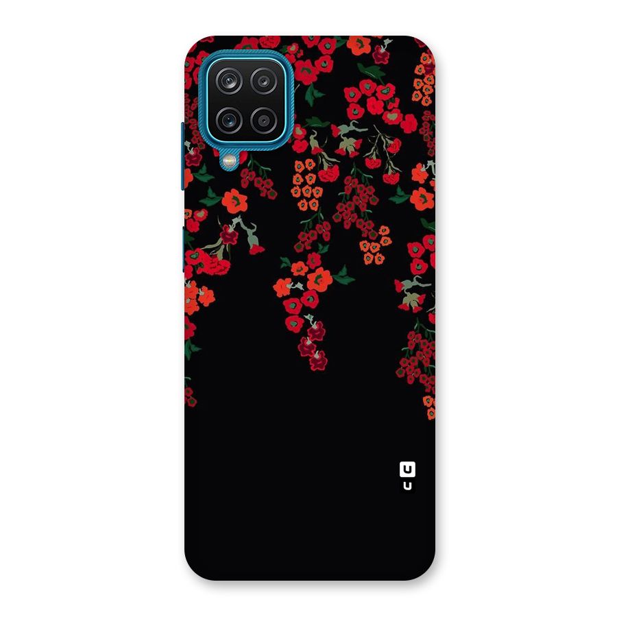 Red Floral Pattern Back Case for Galaxy M12