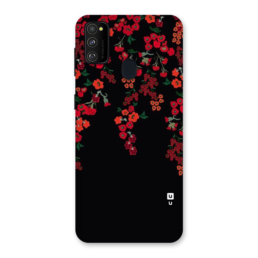 Red Floral Pattern Back Case for Galaxy M21