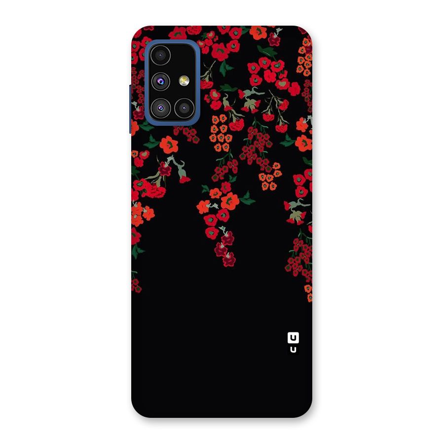 Red Floral Pattern Back Case for Galaxy M51