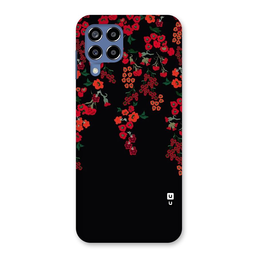 Red Floral Pattern Back Case for Galaxy M53 5G