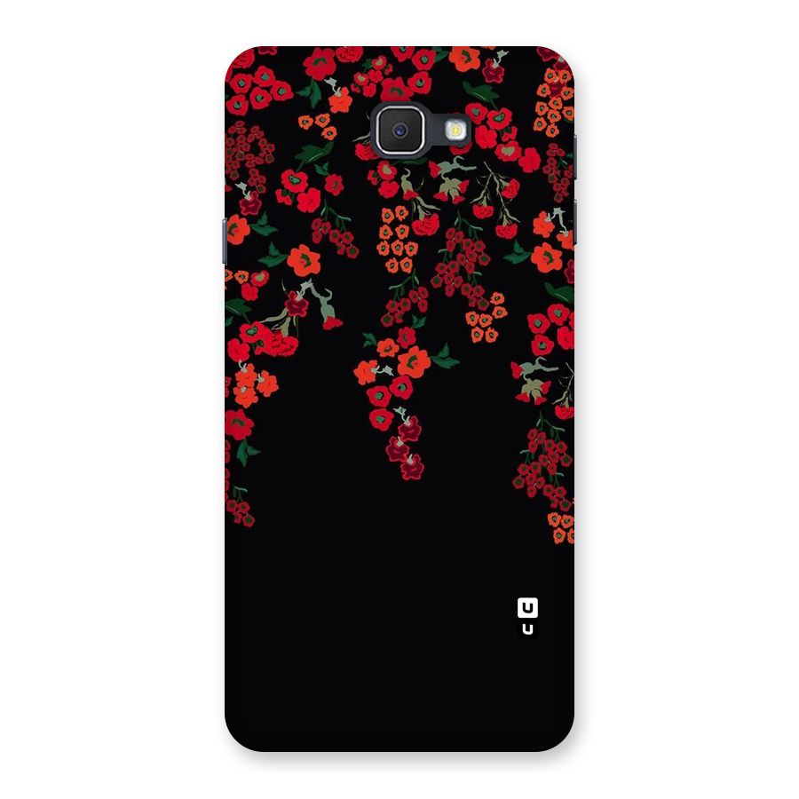 Red Floral Pattern Back Case for Galaxy On7 2016