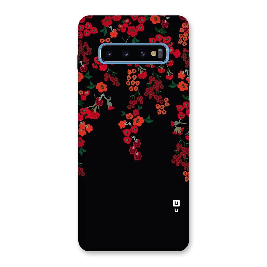 Red Floral Pattern Back Case for Galaxy S10 Plus