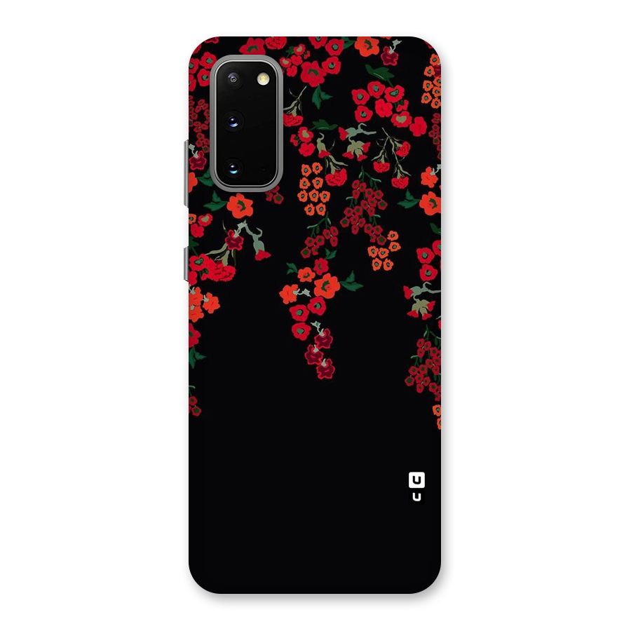 Red Floral Pattern Back Case for Galaxy S20