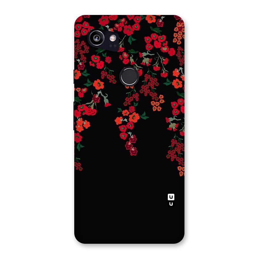 Red Floral Pattern Back Case for Google Pixel 2 XL