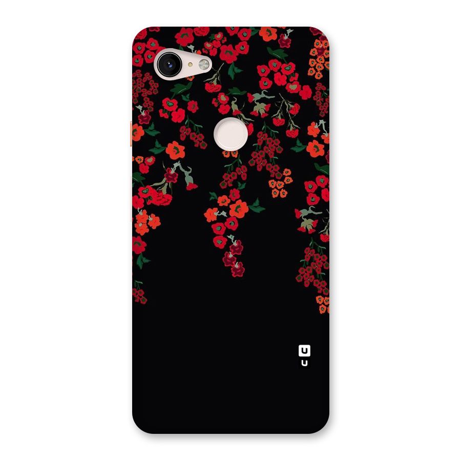 Red Floral Pattern Back Case for Google Pixel 3 XL