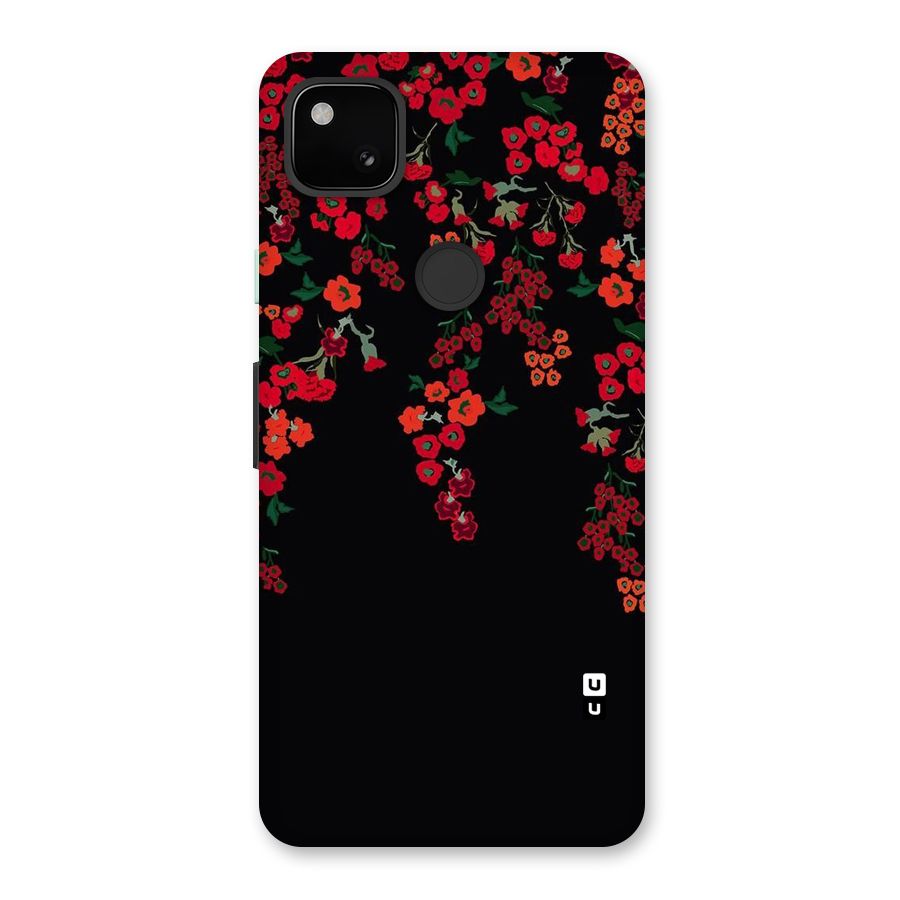 Red Floral Pattern Back Case for Google Pixel 4a