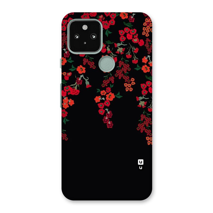 Red Floral Pattern Back Case for Google Pixel 5