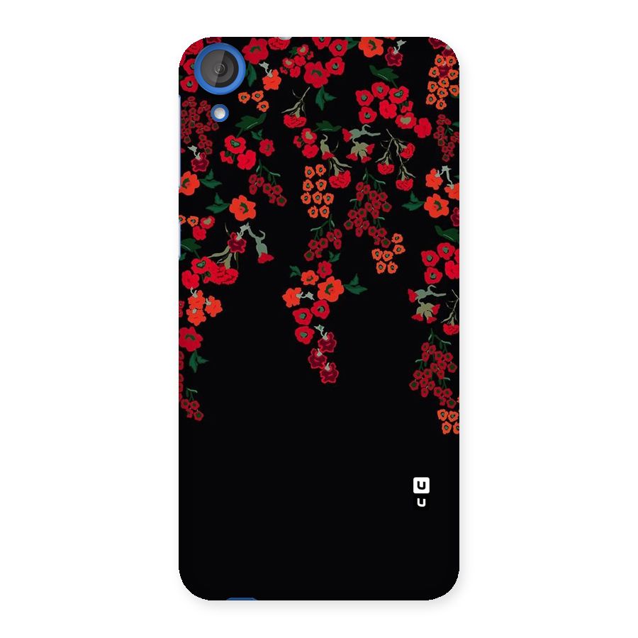 Red Floral Pattern Back Case for HTC Desire 820s