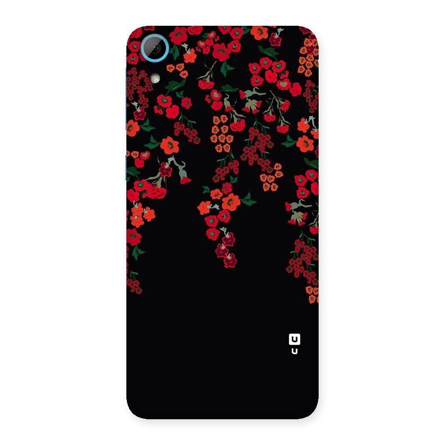 Red Floral Pattern Back Case for HTC Desire 826