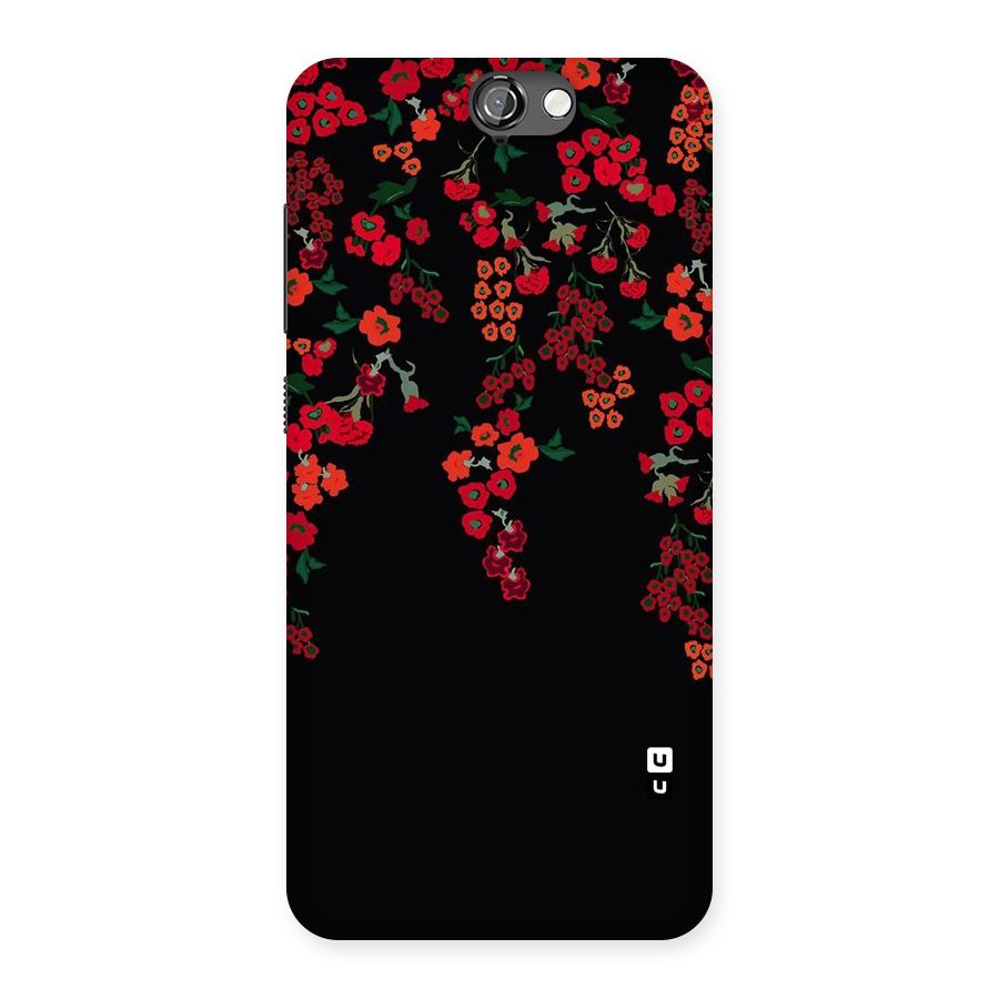 Red Floral Pattern Back Case for HTC One A9