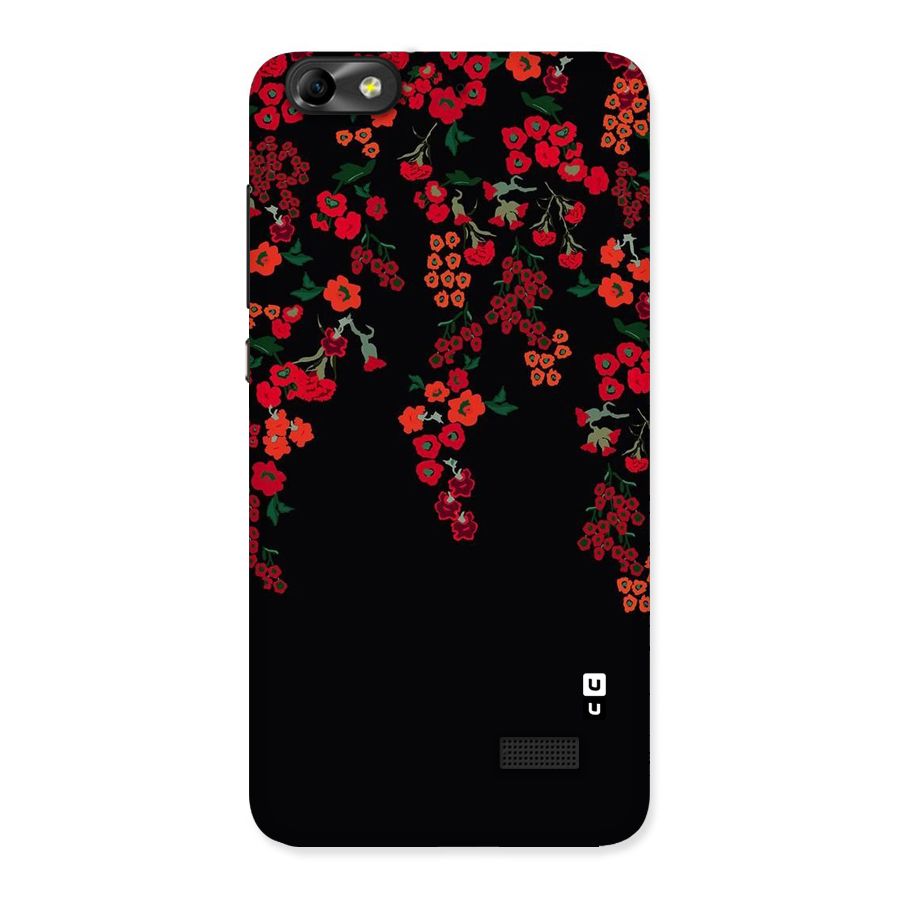 Red Floral Pattern Back Case for Honor 4C