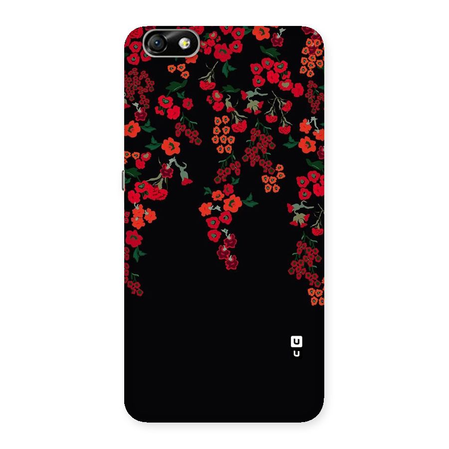 Red Floral Pattern Back Case for Honor 4X