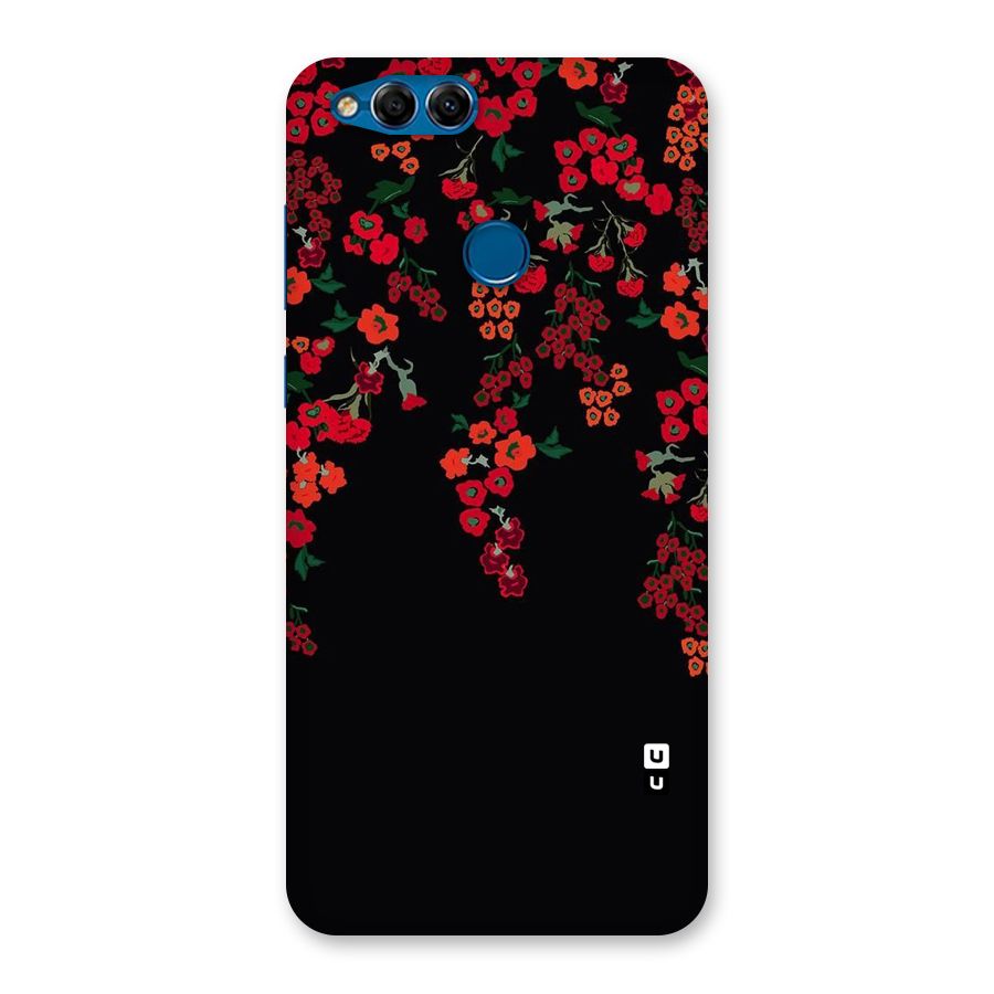 Red Floral Pattern Back Case for Honor 7X