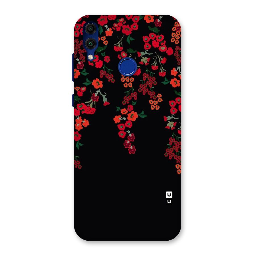 Red Floral Pattern Back Case for Honor 8C
