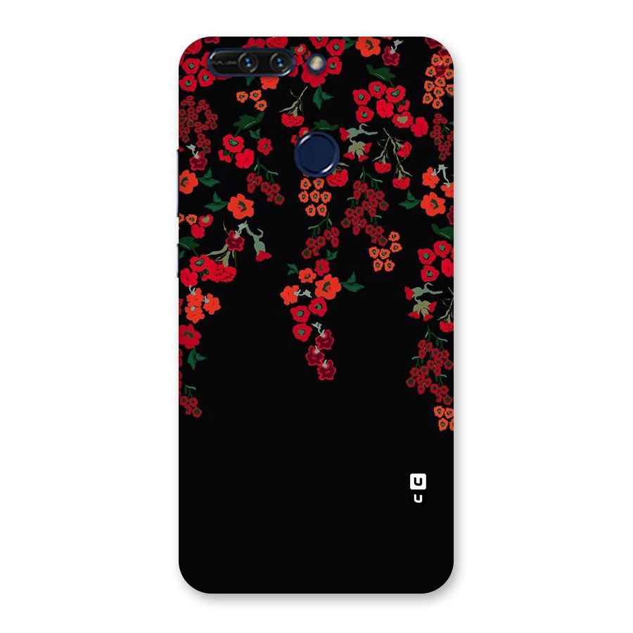 Red Floral Pattern Back Case for Honor 8 Pro