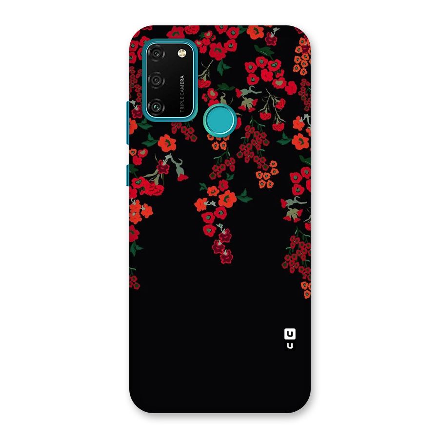 Red Floral Pattern Back Case for Honor 9A