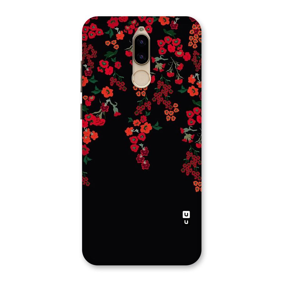 Red Floral Pattern Back Case for Honor 9i