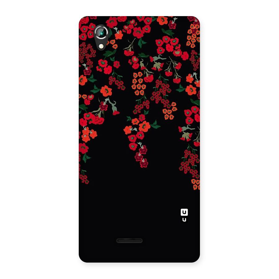 Red Floral Pattern Back Case for Lava Iris 800