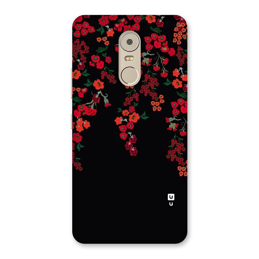 Red Floral Pattern Back Case for Lenovo K6 Note