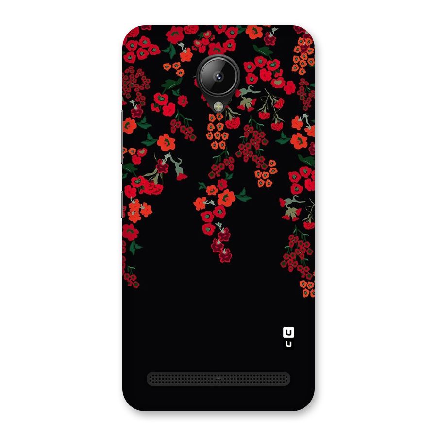 Red Floral Pattern Back Case for Lenovo C2