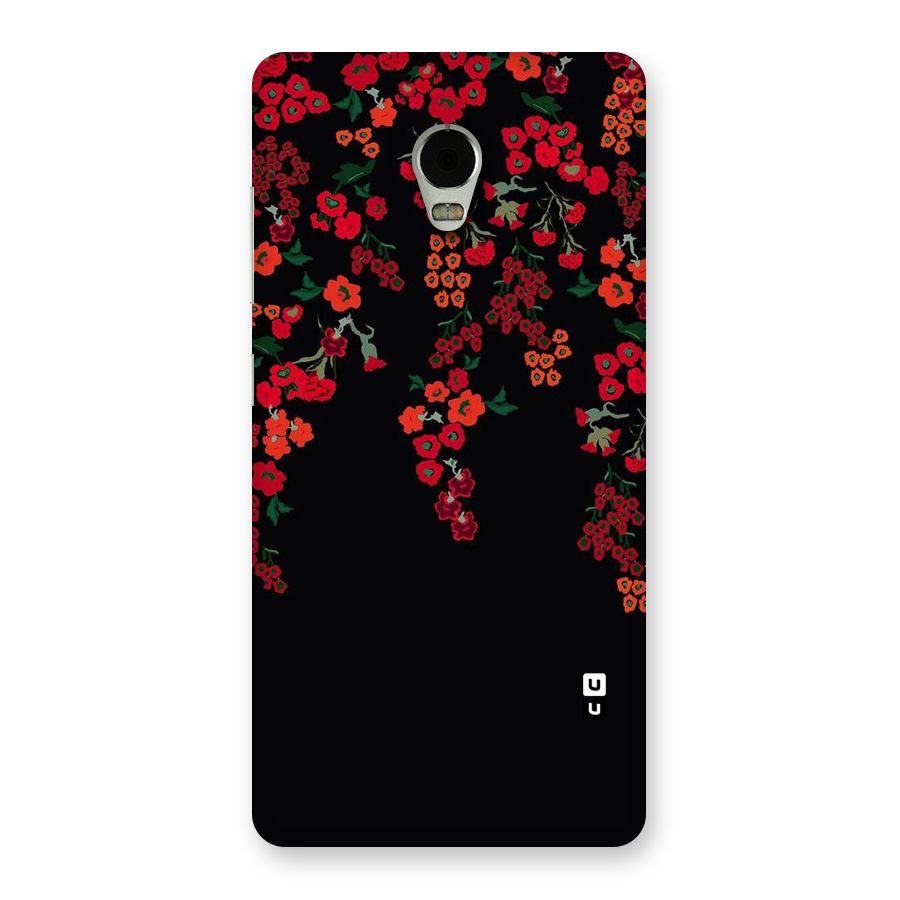 Red Floral Pattern Back Case for Lenovo Vibe P1