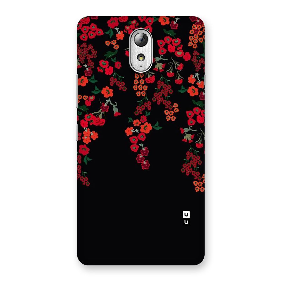 Red Floral Pattern Back Case for Lenovo Vibe P1M