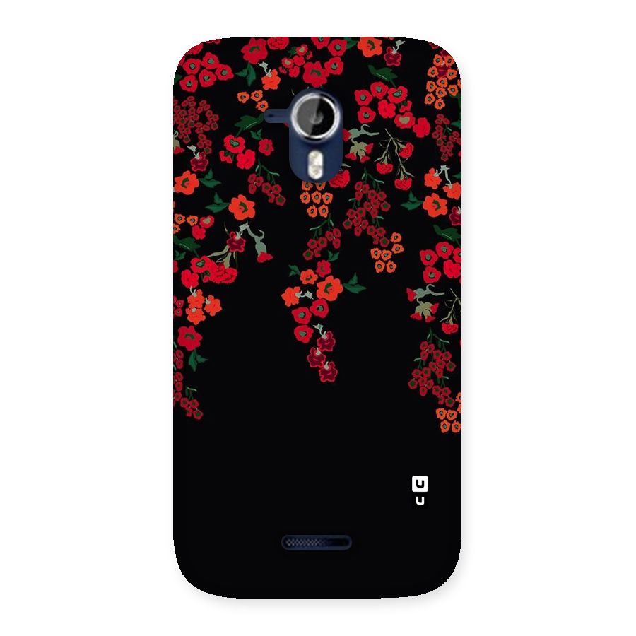 Red Floral Pattern Back Case for Micromax Canvas Magnus A117