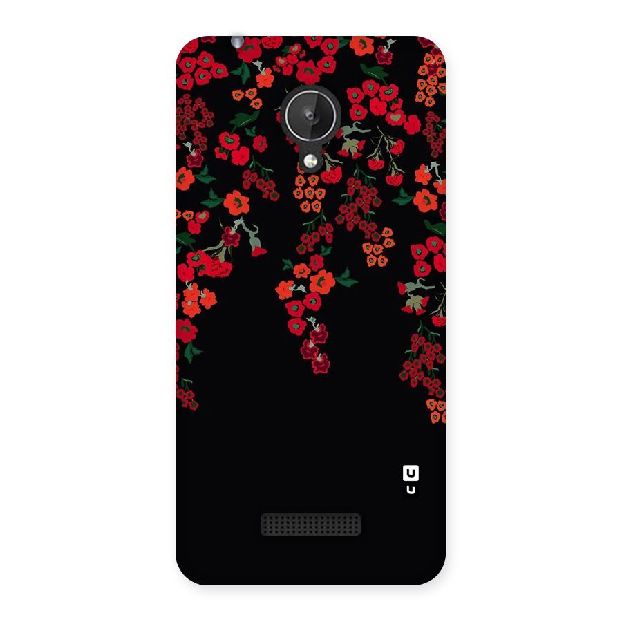 Red Floral Pattern Back Case for Micromax Canvas Spark Q380