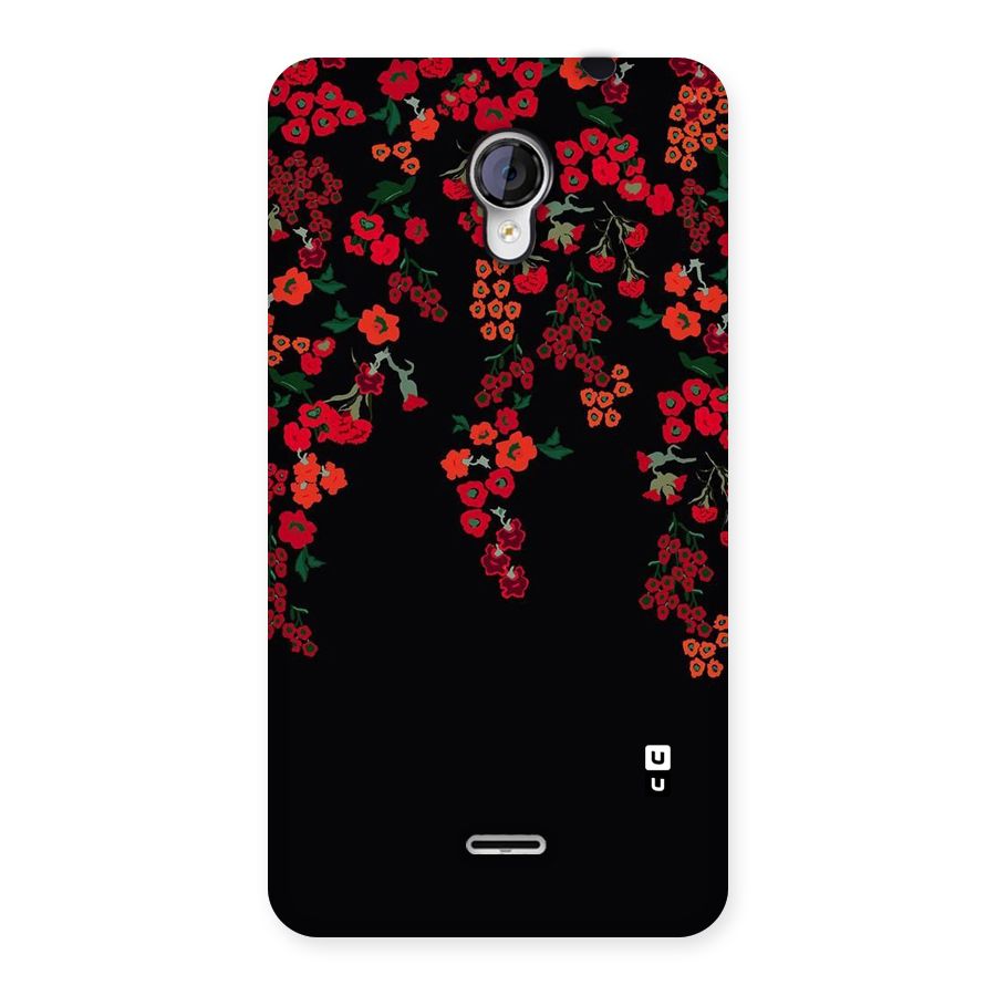 Red Floral Pattern Back Case for Micromax Unite 2 A106