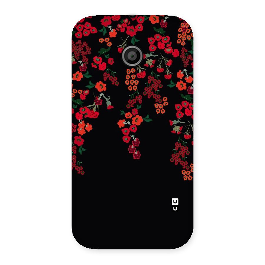 Red Floral Pattern Back Case for Moto E