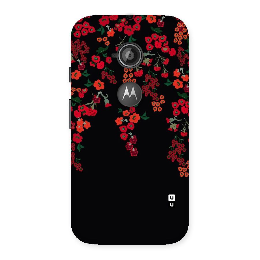 Red Floral Pattern Back Case for Moto E 2nd Gen