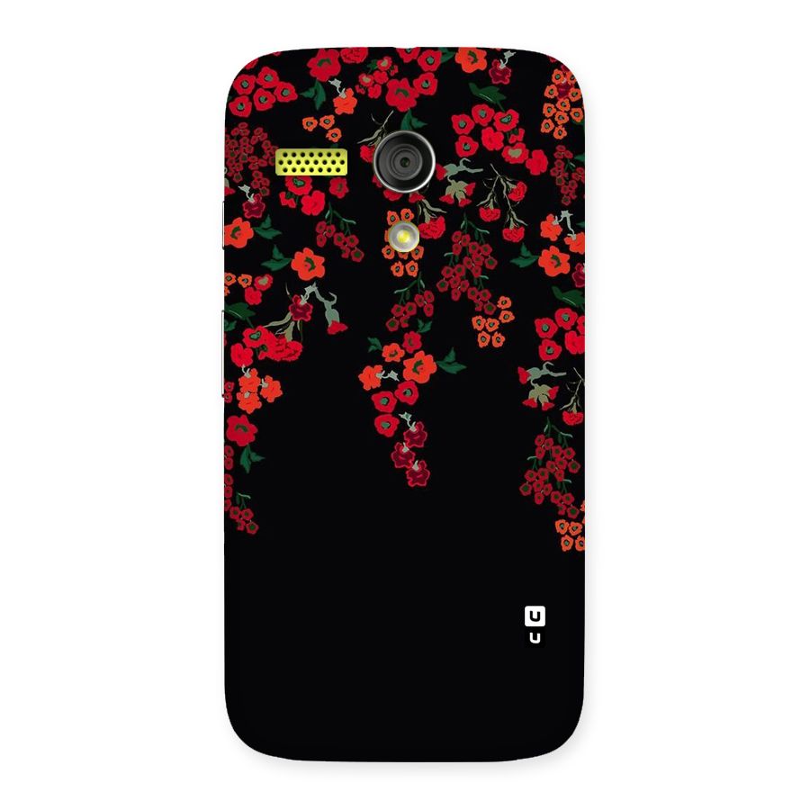 Red Floral Pattern Back Case for Moto G