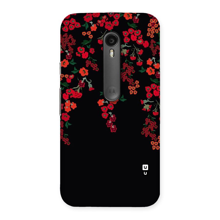 Red Floral Pattern Back Case for Moto G3