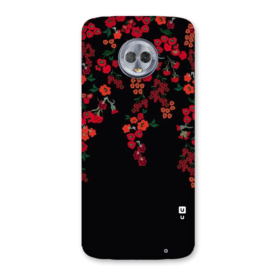 Red Floral Pattern Back Case for Moto G6 Plus