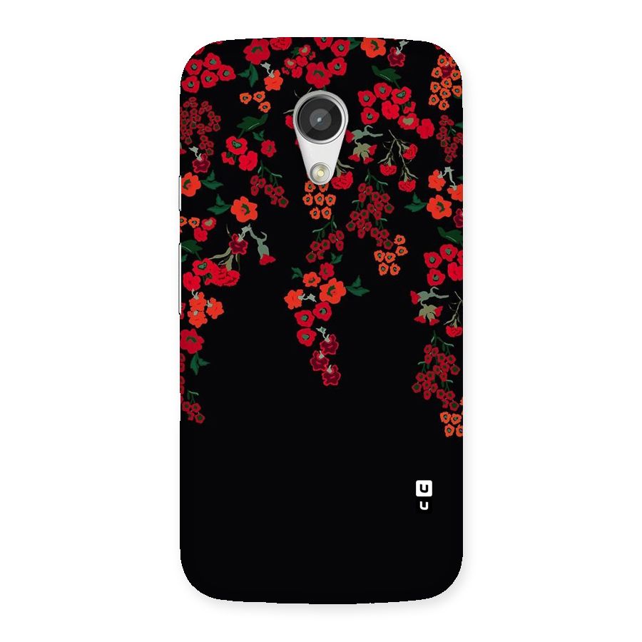 Red Floral Pattern Back Case for Moto G 2nd Gen