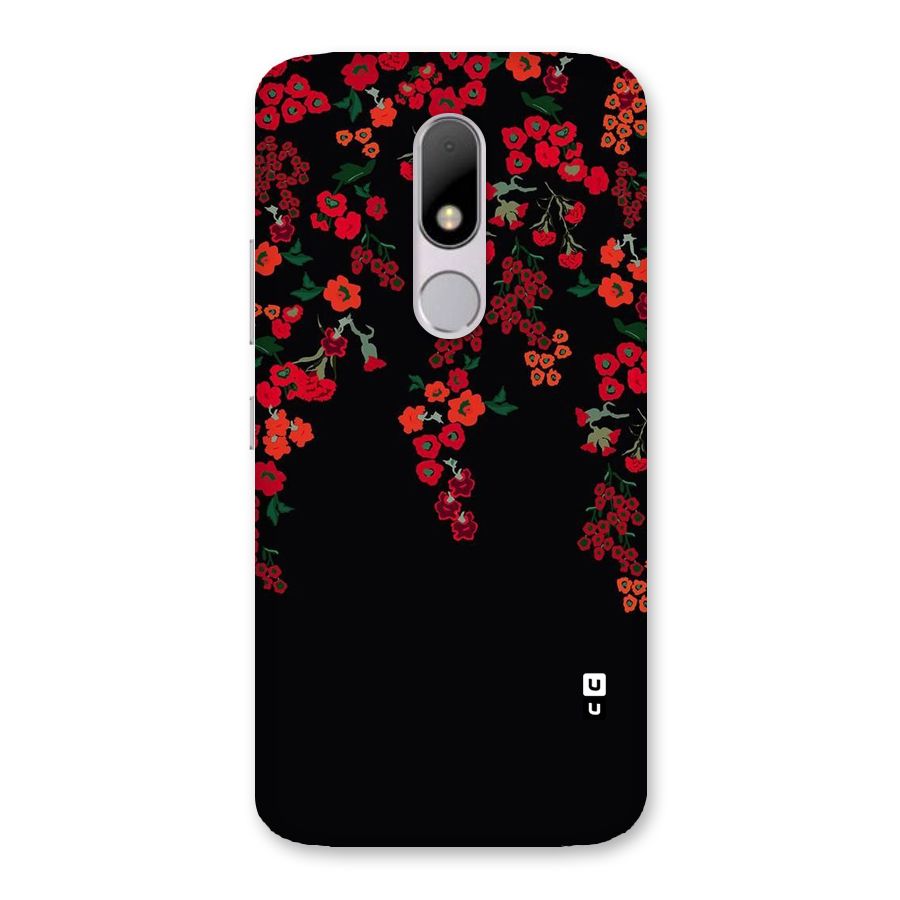 Red Floral Pattern Back Case for Moto M
