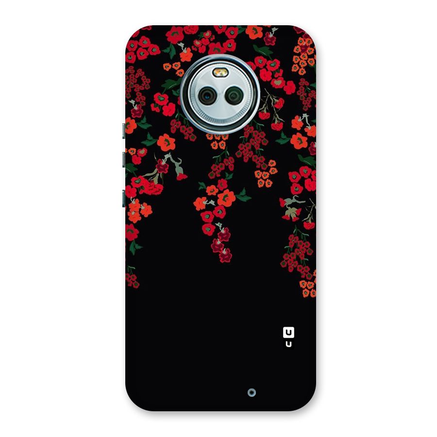 Red Floral Pattern Back Case for Moto X4
