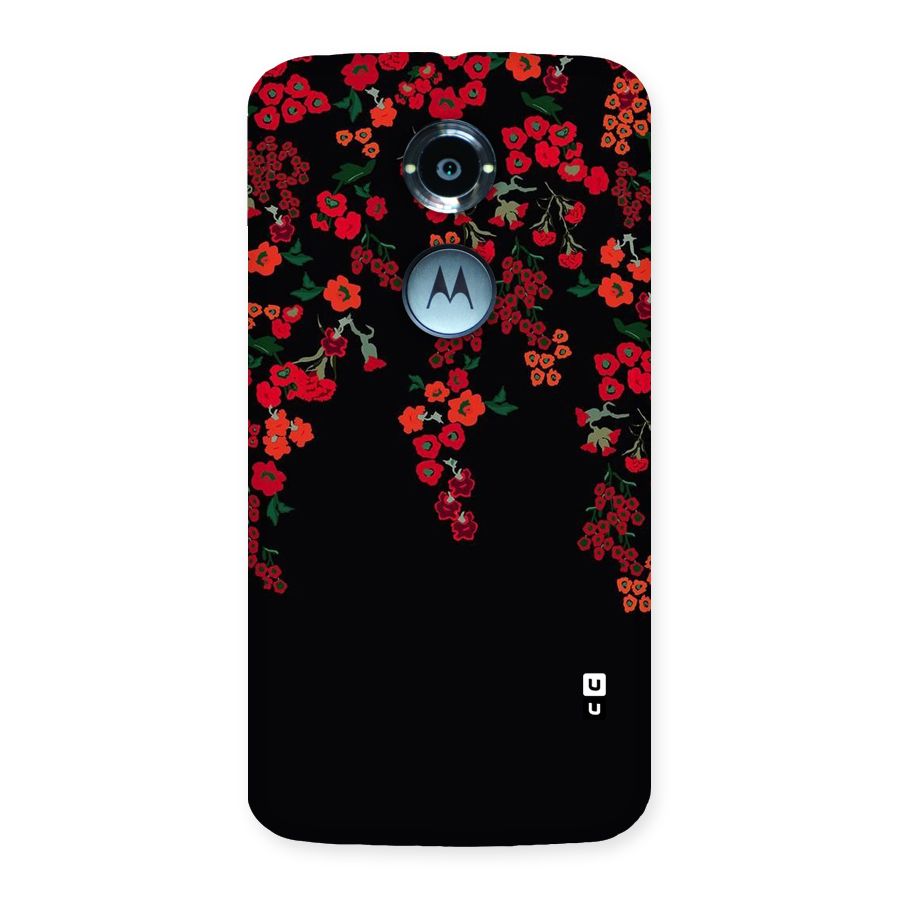 Red Floral Pattern Back Case for Moto X 2nd Gen