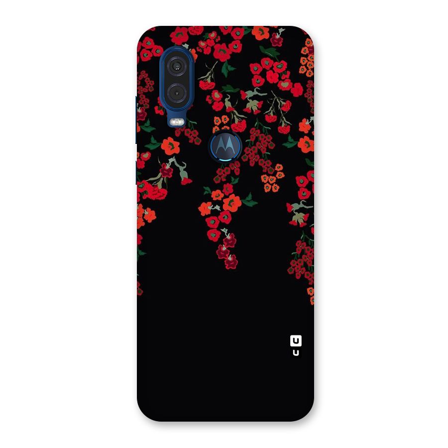 Red Floral Pattern Back Case for Motorola One Vision