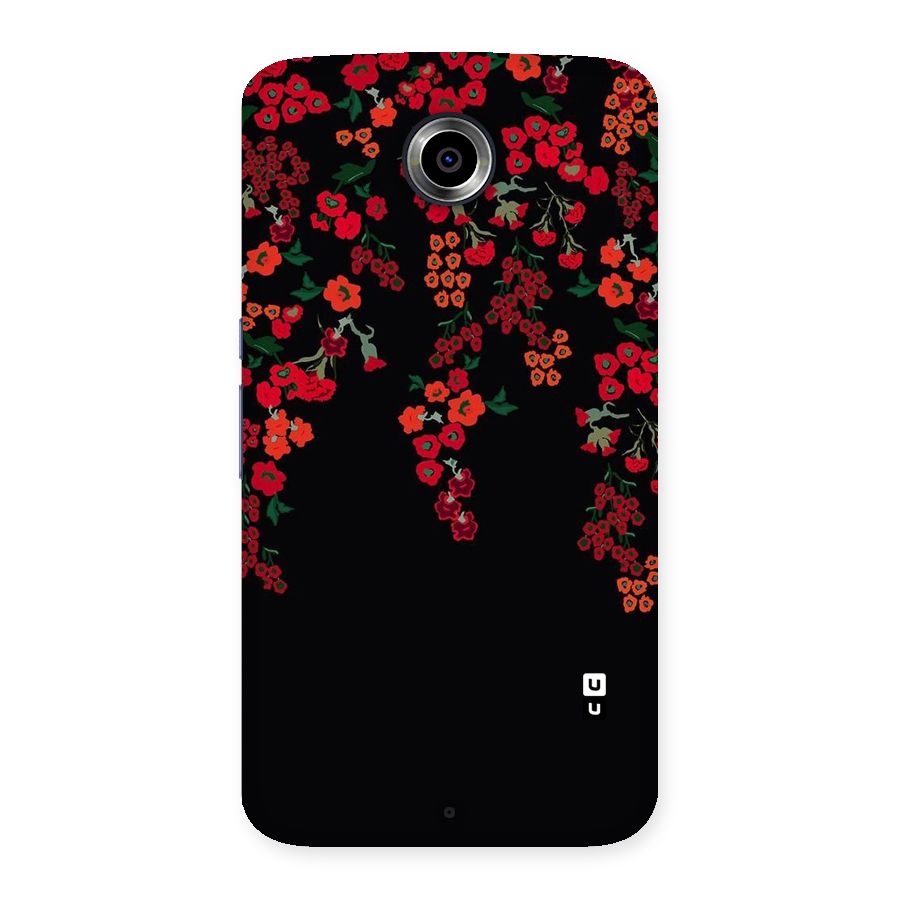 Red Floral Pattern Back Case for Nexsus 6