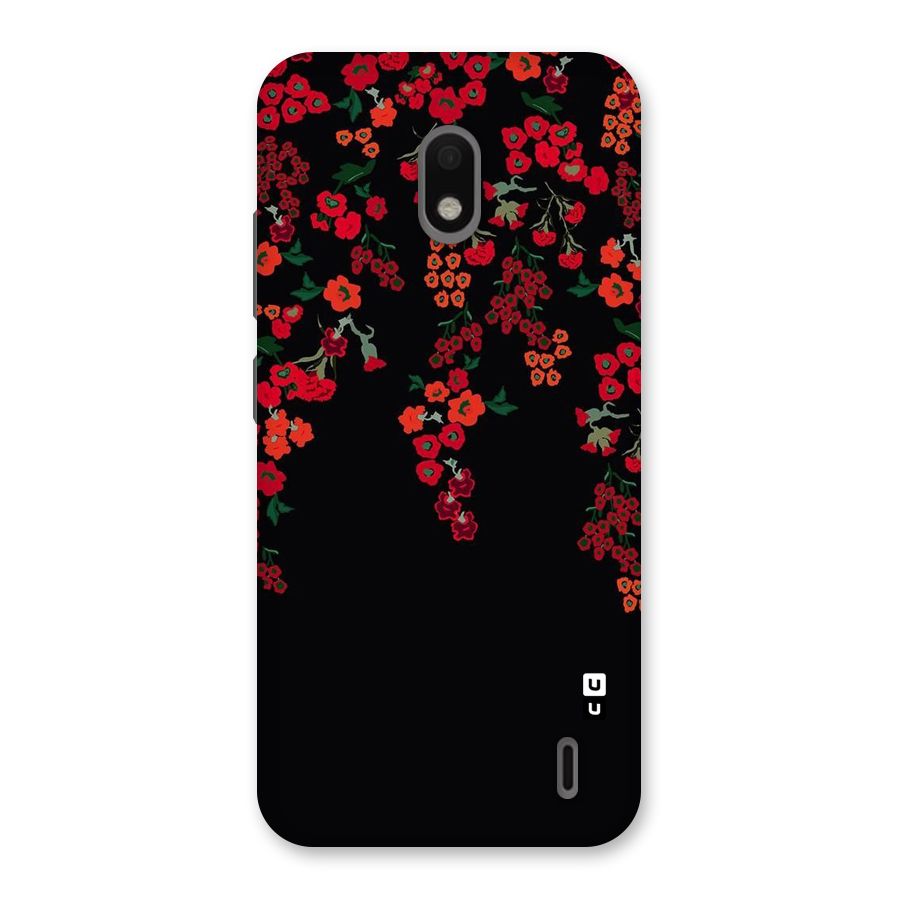 Red Floral Pattern Back Case for Nokia 2.2